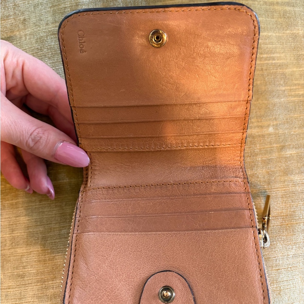 Chloe Brown Leather Small Zip Wallet - Picture 3 of 7